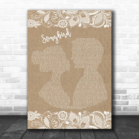 Fleetwood Mac Songbird Burlap & Lace Song Lyric Poster Print