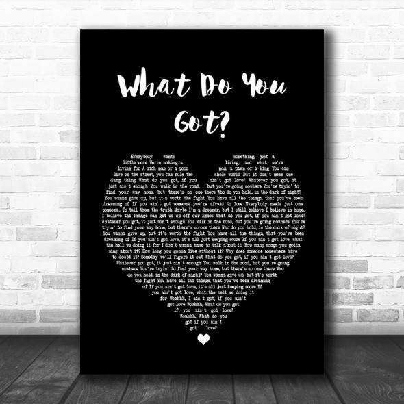 Bon Jovi What Do You Got Black Heart Song Lyric Music Wall Art Print