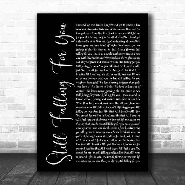 Ellie Goulding Still Falling For You Black Script Song Lyric Poster Print