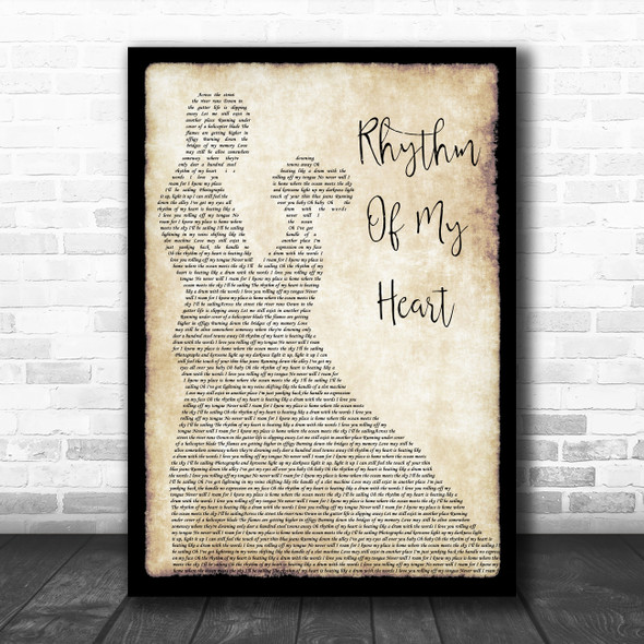 Rod Stewart Rhythm Of My Heart Man Lady Dancing Song Lyric Poster Print