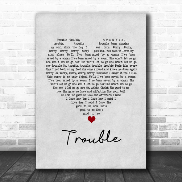 Ray LaMontagne Trouble Grey Heart Song Lyric Poster Print
