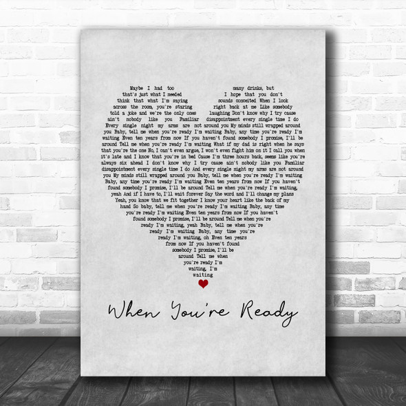 Shawn Mendes When You're Ready Grey Heart Song Lyric Poster Print