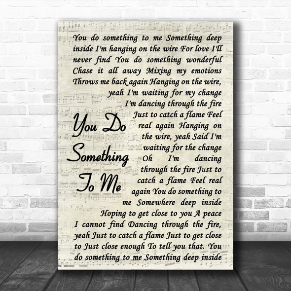 Paul Weller You Do Something To Me Vintage Script Song Lyric Poster Print