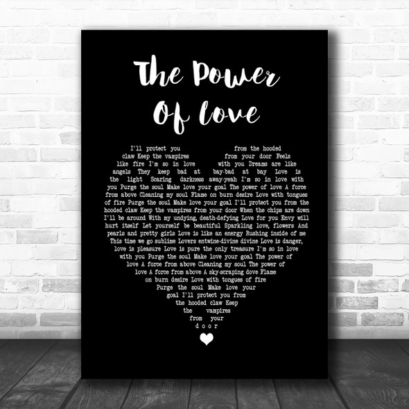Frankie Goes To Hollywood The Power Of Love Black Heart Song Lyric Music Wall Art Print