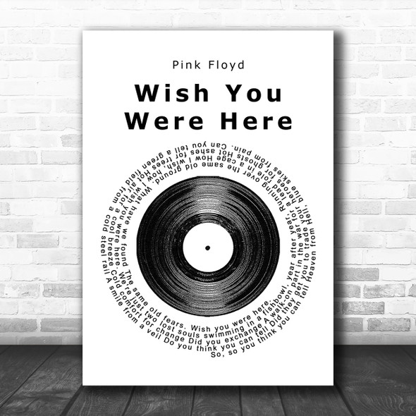 Pink Floyd Wish You Were Here Vinyl Record Song Lyric Poster Print