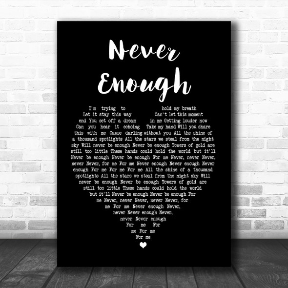 Loren Allred Never Enough Black Heart Song Lyric Music Wall Art Print