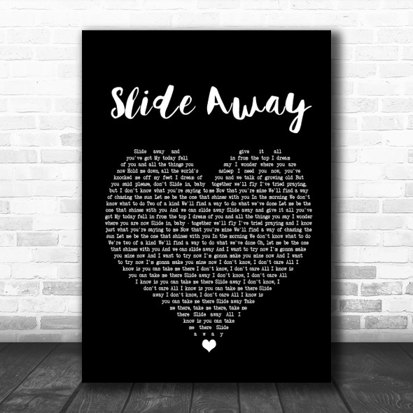 Noel Gallagher Slide Away Black Heart Song Lyric Music Wall Art Print