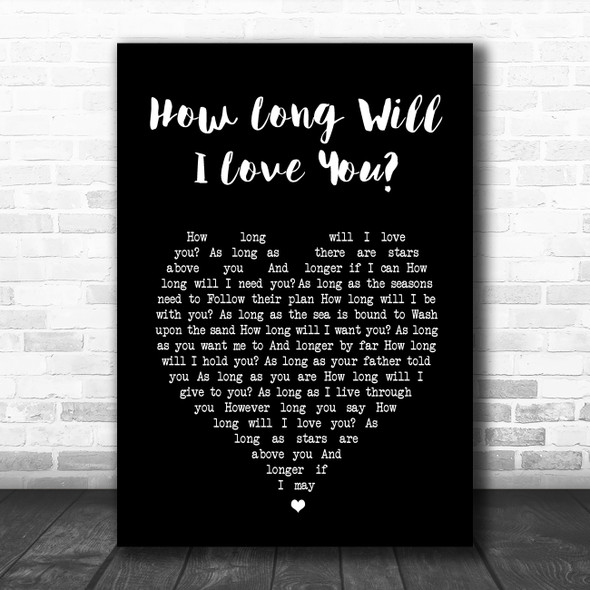 The Waterboys How Long Will I Love You Black Heart Song Lyric Music Poster Print