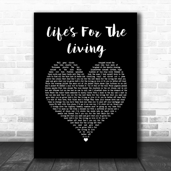 Passenger Life's For The Living Black Heart Song Lyric Music Poster Print