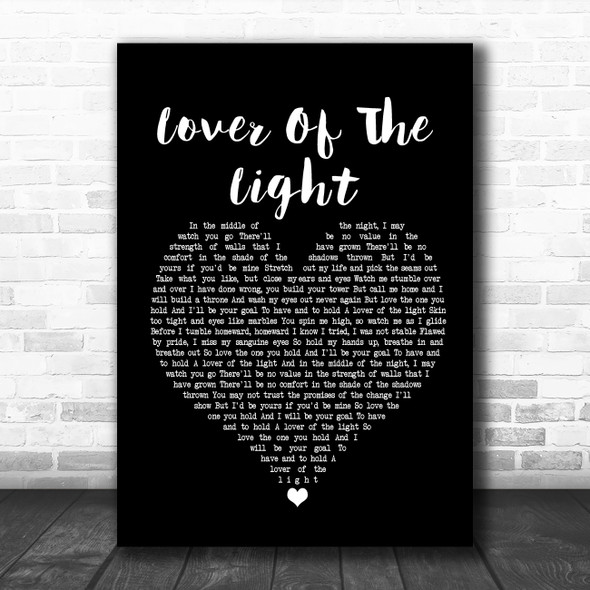 Mumford & Sons Lover Of The Light Black Heart Song Lyric Music Poster Print