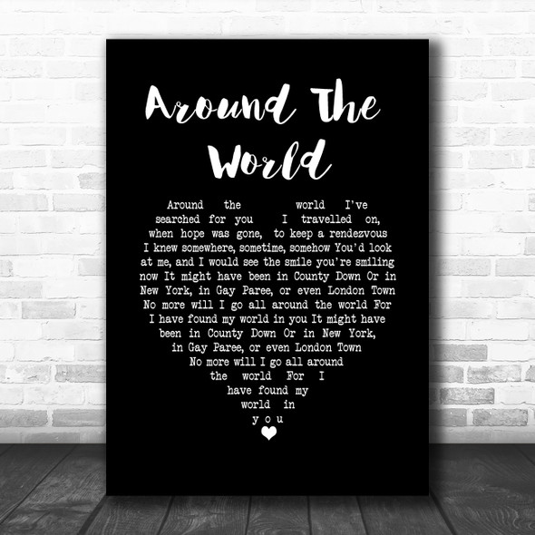Nat King Cole Around The World Black Heart Song Lyric Music Poster Print