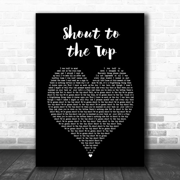 Paul Weller Shout to the Top Black Heart Song Lyric Music Poster Print