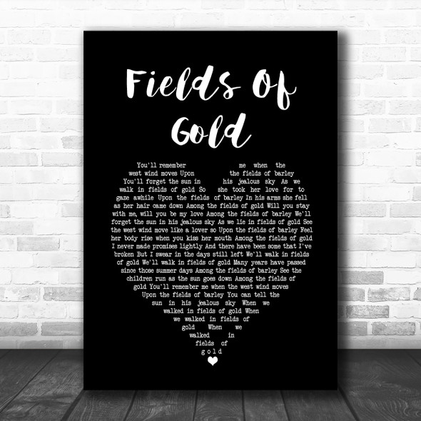 Sting Fields Of Gold Black Heart Song Lyric Music Poster Print