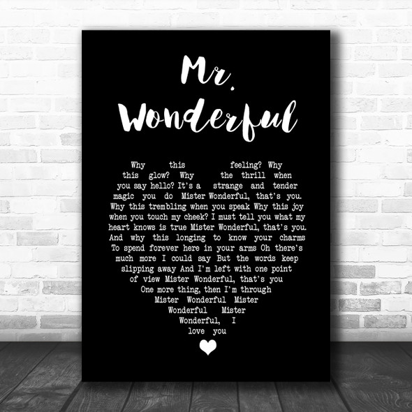 Peggy Lee Mr. Wonderful Black Heart Song Lyric Music Poster Print