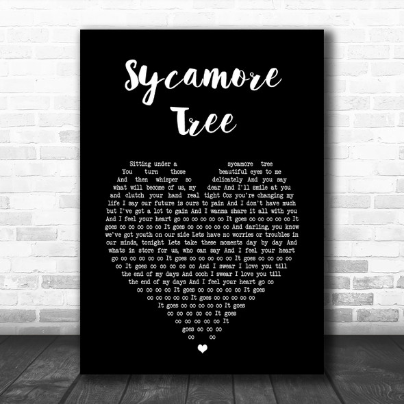 The Hunna Sycamore Tree Black Heart Song Lyric Music Poster Print