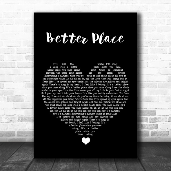 Rachel Platten Better Place Black Heart Song Lyric Music Poster Print