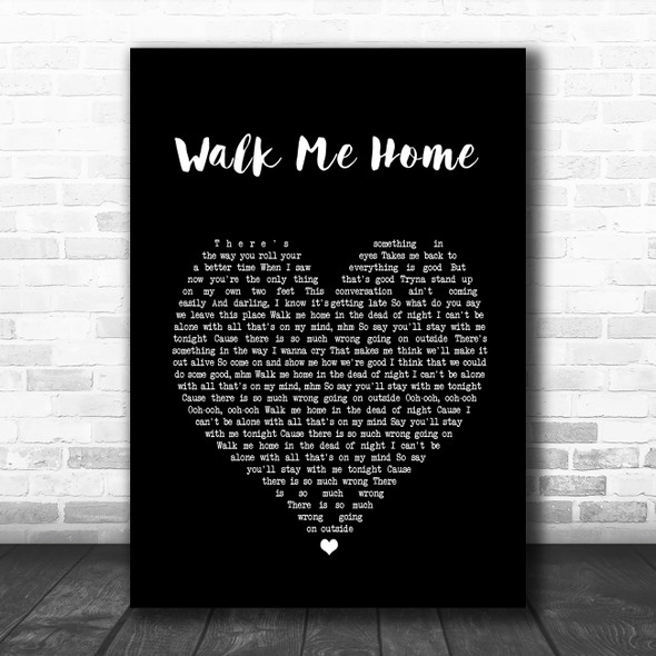 Pink Walk Me Home Black Heart Song Lyric Music Poster Print