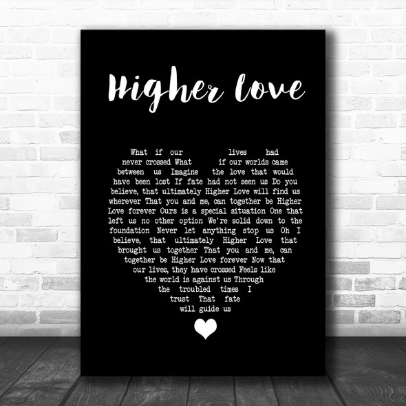 Three Legged Fox Higher Love Black Heart Song Lyric Music Poster Print