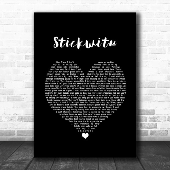 The Pussycat Dolls Stickwitu Black Heart Song Lyric Music Poster Print