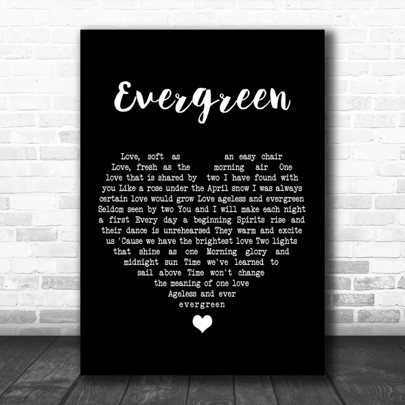 Barbra Streisand Evergreen Black Heart Song Lyric Music Poster Print