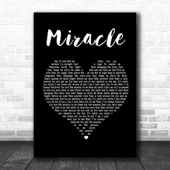 Shinedown Miracle Black Heart Song Lyric Music Poster Print