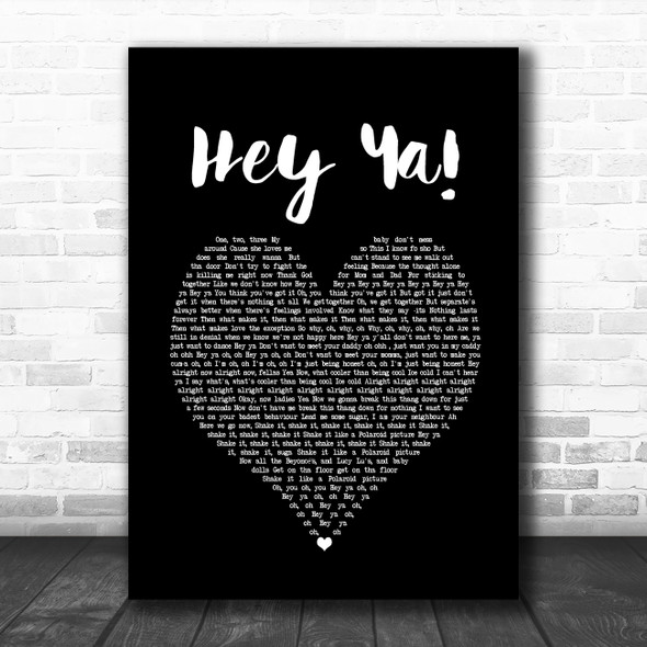 OutKast Hey Ya! Black Heart Song Lyric Music Poster Print