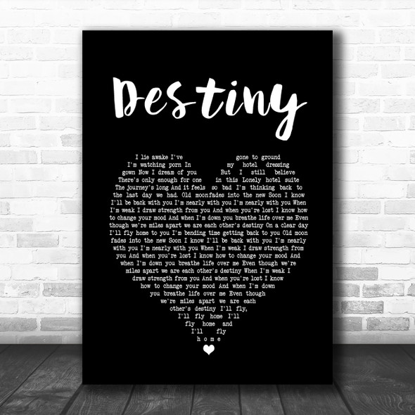 Zero 7 Destiny Black Heart Song Lyric Music Poster Print