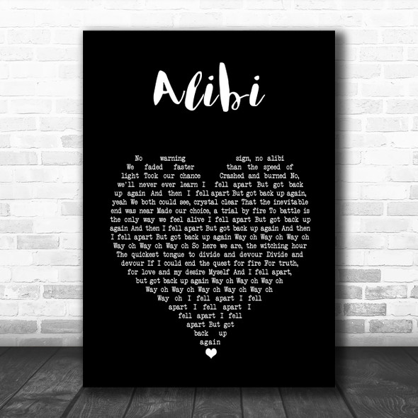 Thirty Seconds to Mars Alibi Black Heart Song Lyric Music Poster Print