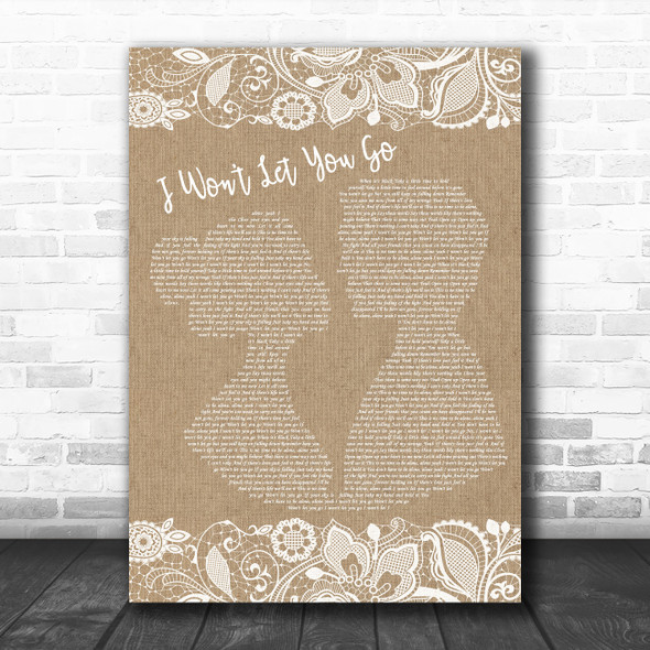 James Morrison I Won't Let You Go Burlap & Lace Song Lyric Music Poster Print