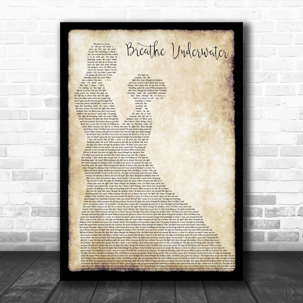 Bullet For My Valentine Breathe Underwater Man Lady Dancing Song Lyric Music Poster Print