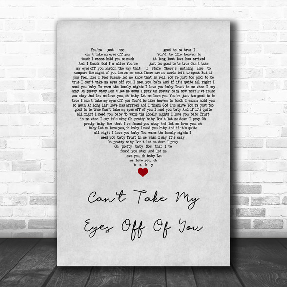 Lauryn Hill Can't Take My Eyes Off Of You Grey Heart Song Lyric Music Poster Print