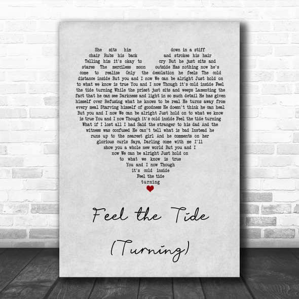 Mumford & Sons Feel the Tide (Turning) Grey Heart Song Lyric Music Poster Print