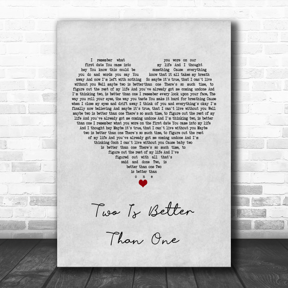 Boys Like Girls Two Is Better Than One Grey Heart Song Lyric Music Poster Print