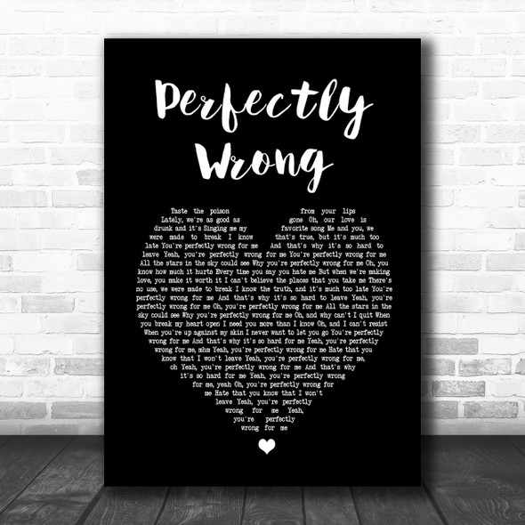 Shawn Mendes Perfectly Wrong Black Heart Song Lyric Music Wall Art Print