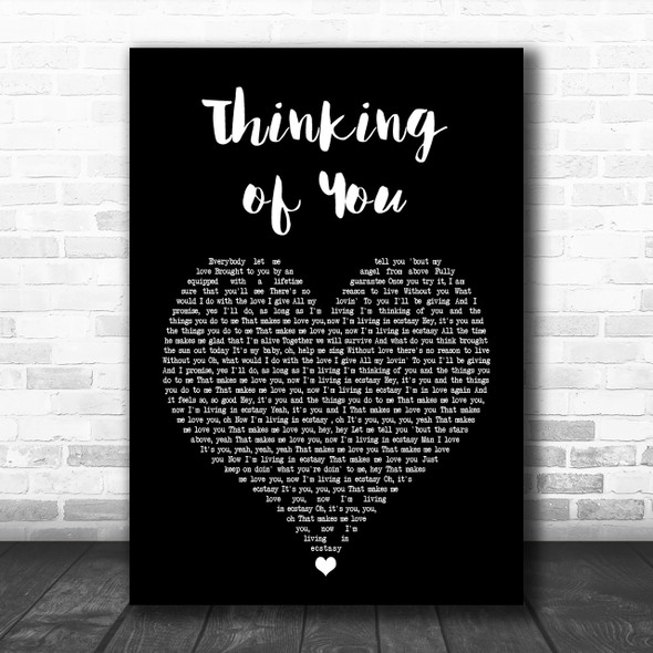 Sister Sledge Thinking of You Black Heart Song Lyric Music Wall Art Print