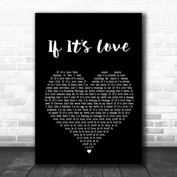 Squeeze If It's Love Black Heart Song Lyric Music Wall Art Print