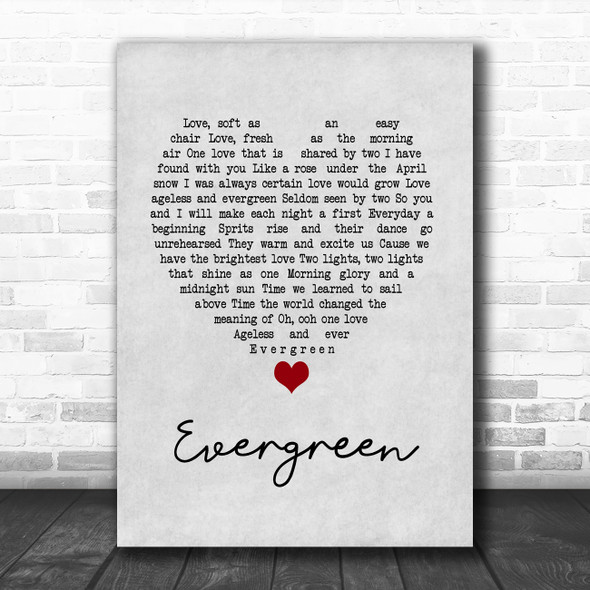 Luther Vandross Evergreen Grey Heart Song Lyric Music Poster Print