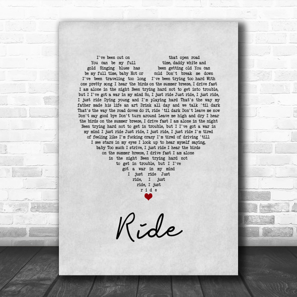 Lana Del Rey Ride Grey Heart Song Lyric Music Poster Print