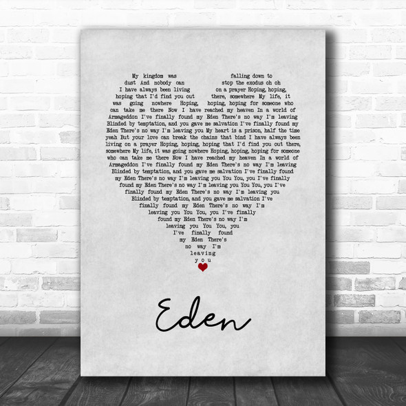 The Script Eden Grey Heart Song Lyric Music Poster Print