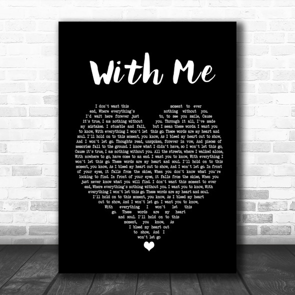 Sum 41 With Me Black Heart Song Lyric Music Wall Art Print