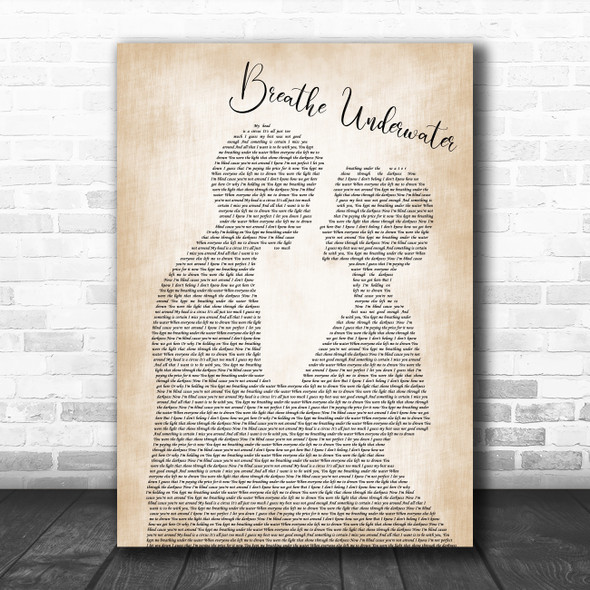 Bullet For My Valentine Breathe Underwater Man Lady Bride Groom Song Lyric Music Poster Print