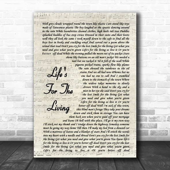 Passenger Life's For The Living Vintage Script Song Lyric Music Poster Print