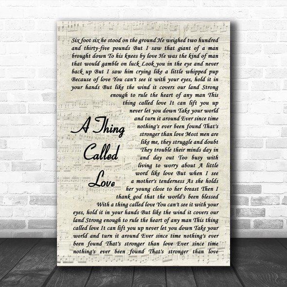 Johnny Cash A Thing Called Love Vintage Script Song Lyric Music Poster Print