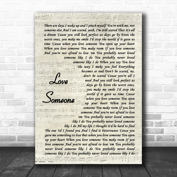 Lukas Graham Love Someone Vintage Script Song Lyric Music Poster Print