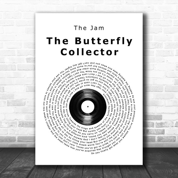 The Jam The Butterfly Collector Vinyl Record Song Lyric Music Poster Print