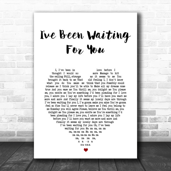 ABBA I've Been Waiting For You White Heart Song Lyric Music Poster Print