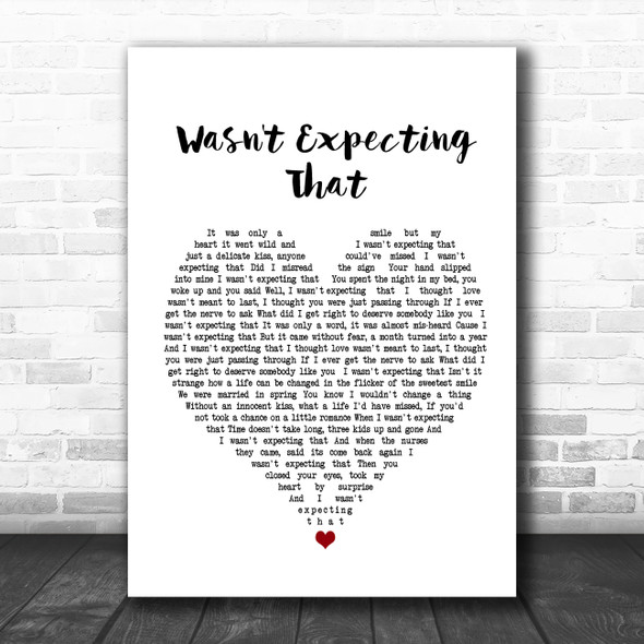 Jamie Lawson Wasn't Expecting That White Heart Song Lyric Music Poster Print