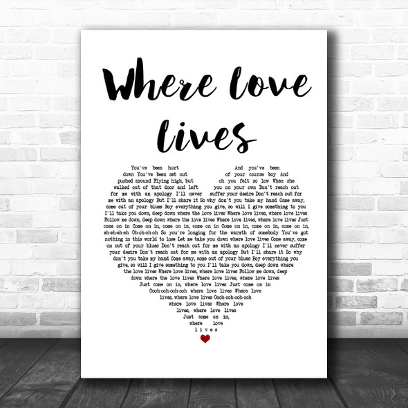Alison Limerick Where Love Lives White Heart Song Lyric Music Poster Print