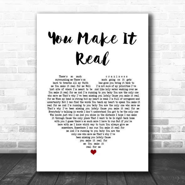 James Morrison You Make It Real White Heart Song Lyric Music Poster Print