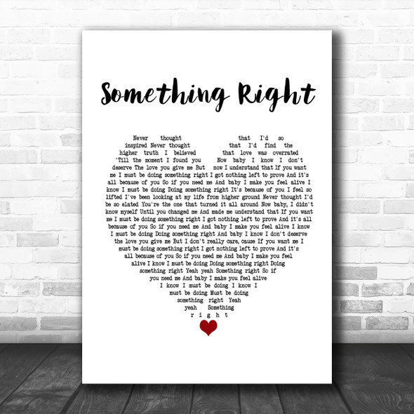 Westlife Something Right White Heart Song Lyric Music Poster Print